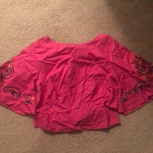 Isa & ella pink crop top with tie back